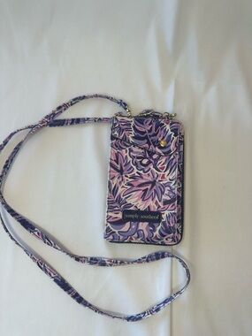 Simply Southern Purple and Pink Floral Crossbody Wallet